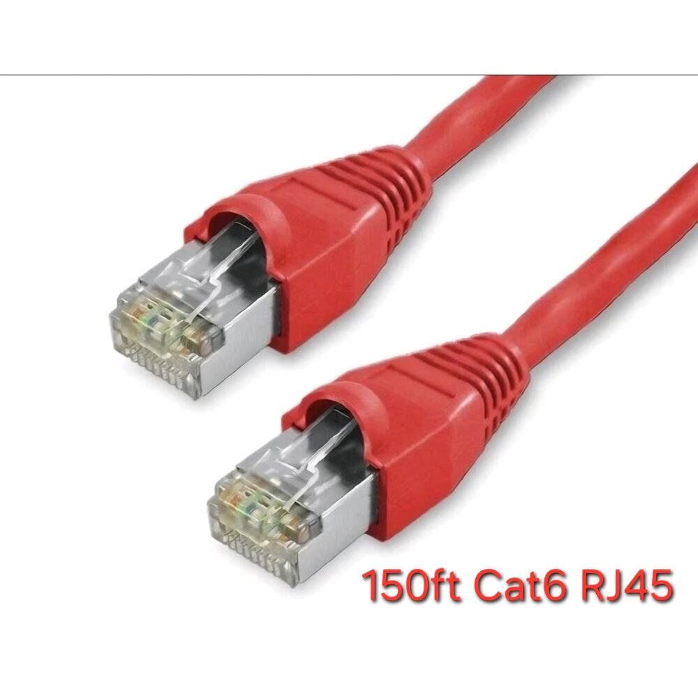 150 ft Cat6 Ethernet Cable RJ45 STP SSTP Shielded LAN Network Copper Red UV